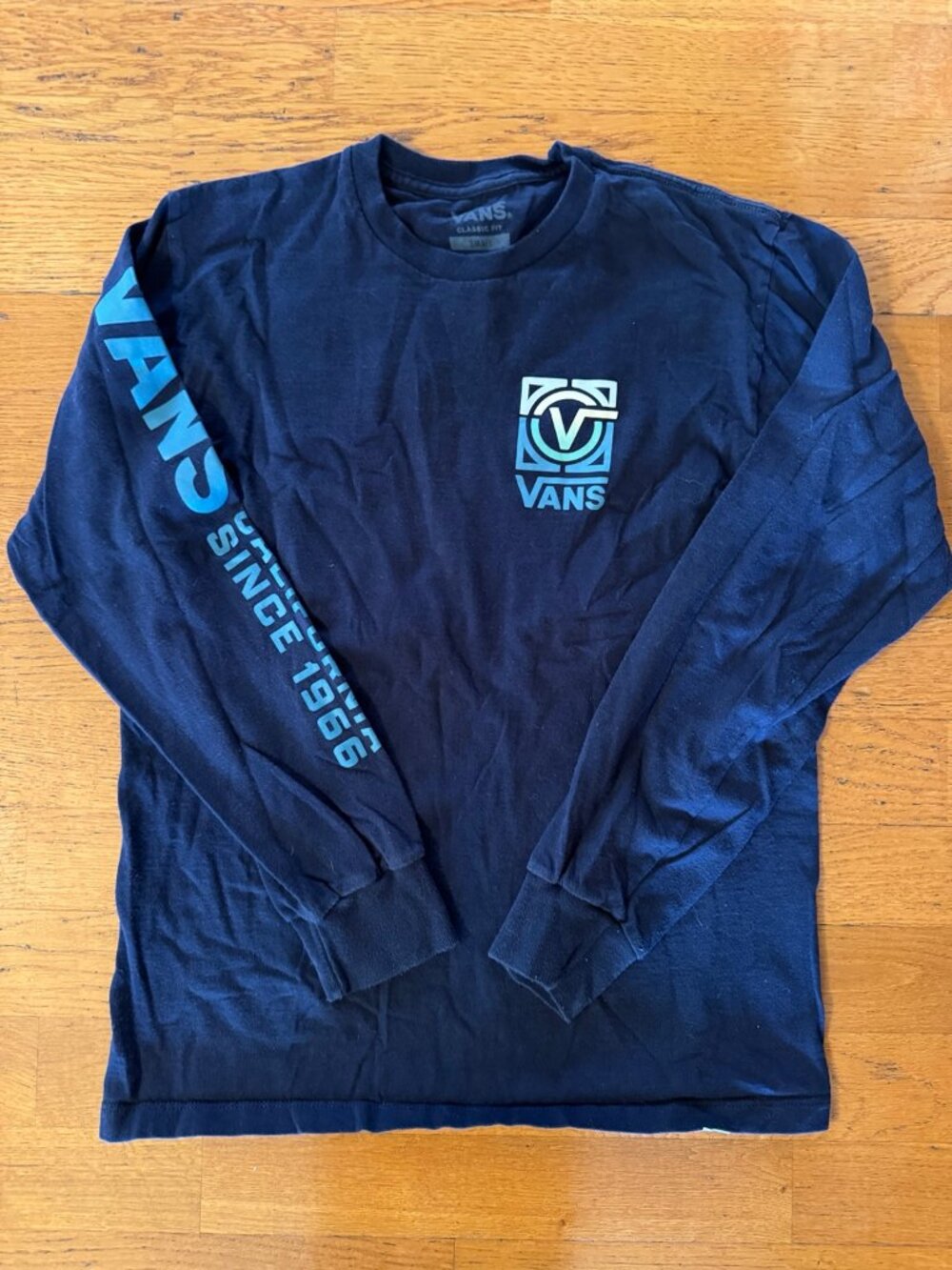 Vans Boys Small Navy Long Sleeve Graphic Tee